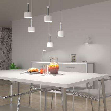 Candeeiro suspenso ARENA 5xGX53/11W/230V branco/cromado brilhante