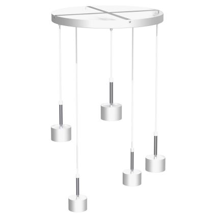 Candeeiro suspenso ARENA 5xGX53/11W/230V branco/cromado brilhante