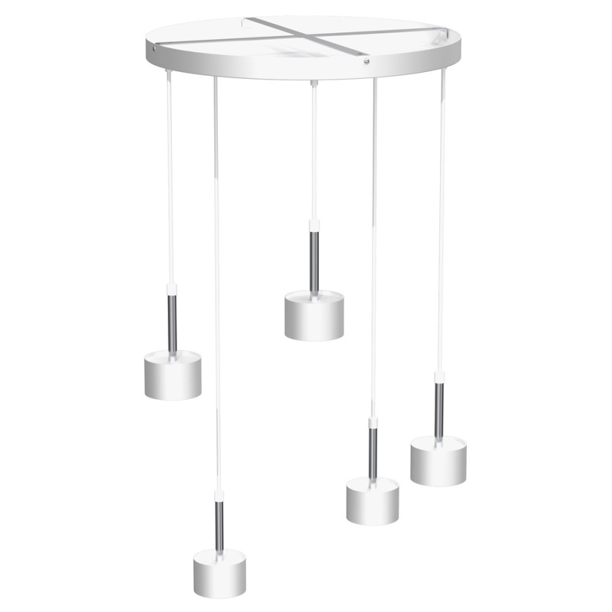 Candeeiro suspenso ARENA 5xGX53/11W/230V branco/cromado brilhante
