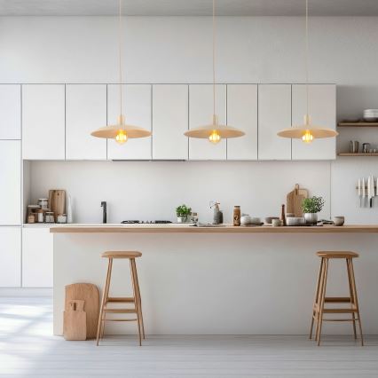 Candeeiro suspenso ASTRA 1xE27/15W/230V diâmetro 41 cm bege