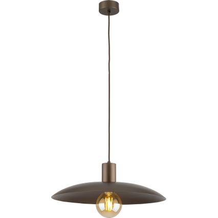 Candeeiro suspenso ASTRA 1xE27/15W/230V diâmetro 41 cm castanho