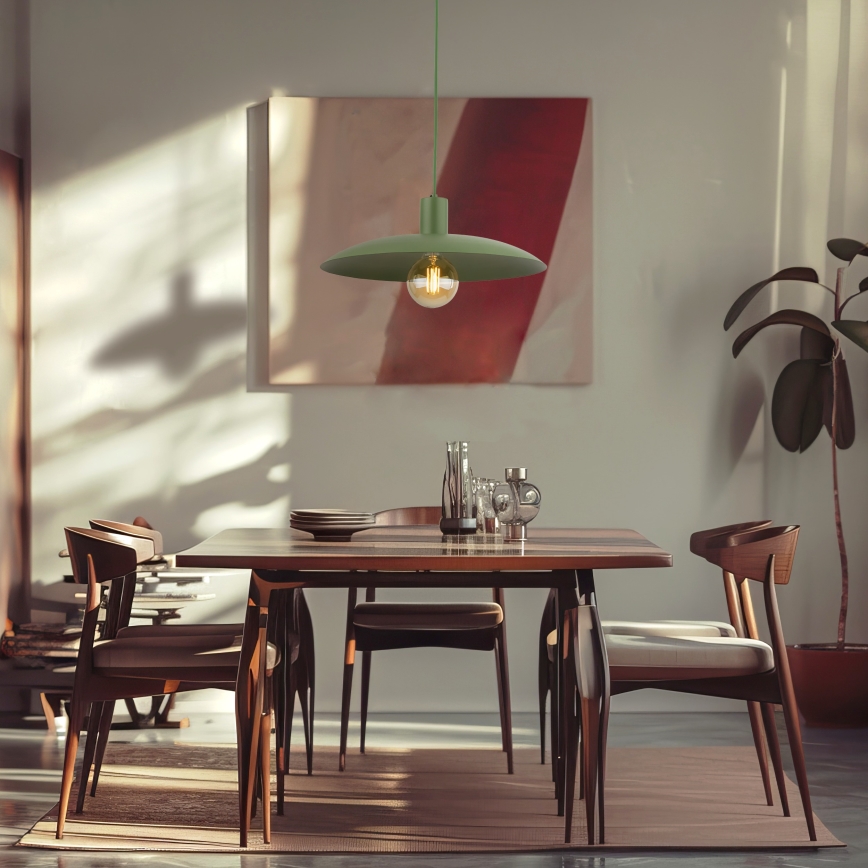 Candeeiro suspenso ASTRA 1xE27/15W/230V diâmetro 41 cm verde