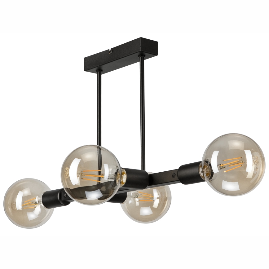 Candeeiro suspenso ASTRID 4xE27/60W/230V preto