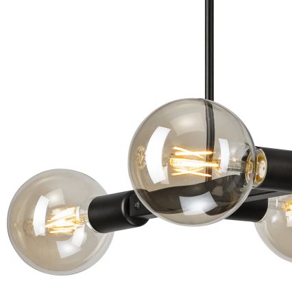 Candeeiro suspenso ASTRID 4xE27/60W/230V preto