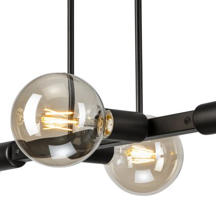 Candeeiro suspenso ASTRID 4xE27/60W/230V preto