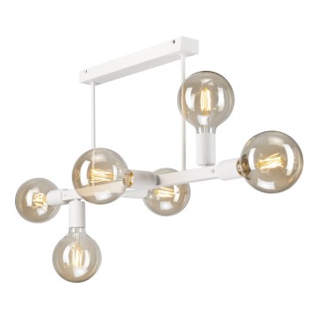Candeeiro suspenso ASTRID 6xE27/60W/230V branco