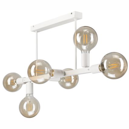 Candeeiro suspenso ASTRID 6xE27/60W/230V branco