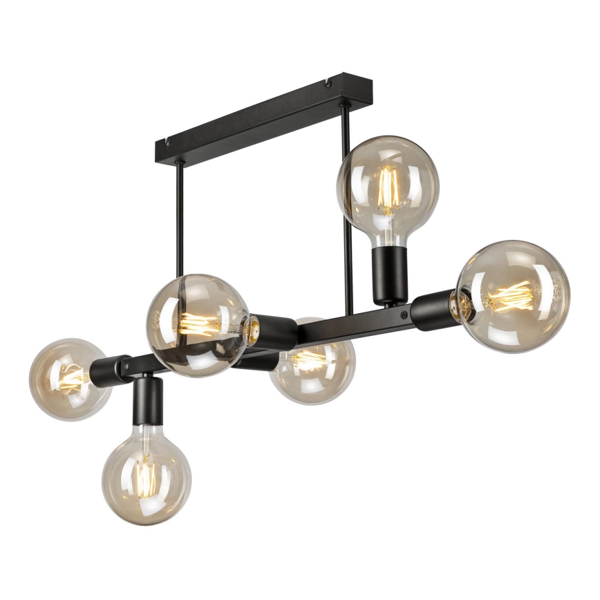 Candeeiro suspenso ASTRID 6xE27/60W/230V preto