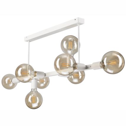 Candeeiro suspenso ASTRID 8xE27/60W/230V branco