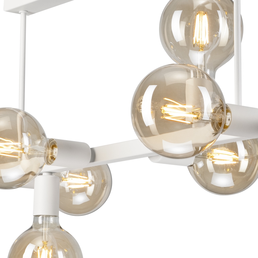 Candeeiro suspenso ASTRID 8xE27/60W/230V branco