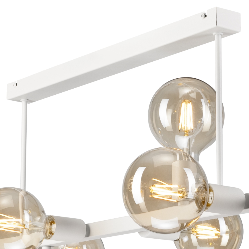 Candeeiro suspenso ASTRID 8xE27/60W/230V branco