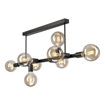 Candeeiro suspenso ASTRID 8xE27/60W/230V preto