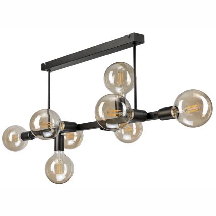 Candeeiro suspenso ASTRID 8xE27/60W/230V preto