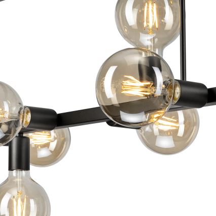 Candeeiro suspenso ASTRID 8xE27/60W/230V preto