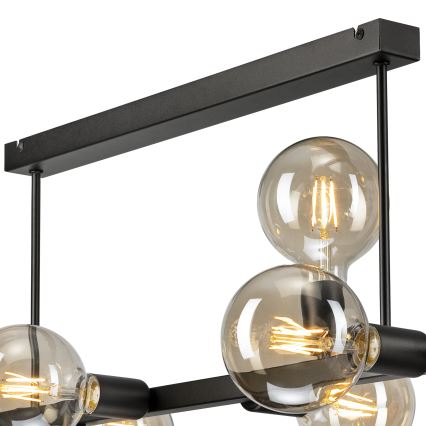 Candeeiro suspenso ASTRID 8xE27/60W/230V preto