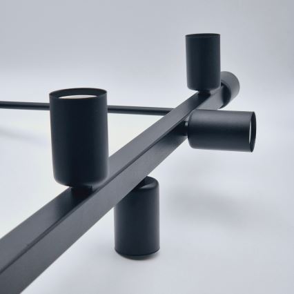 Candeeiro suspenso ASTRID 8xE27/60W/230V preto