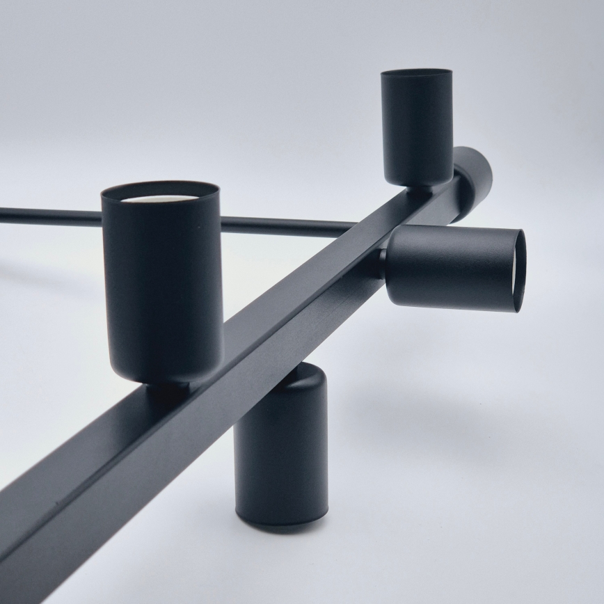 Candeeiro suspenso ASTRID 8xE27/60W/230V preto