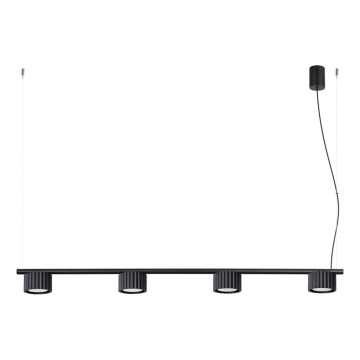 Candeeiro suspenso AURA com cabo 4xGX53/10W/230V, preto