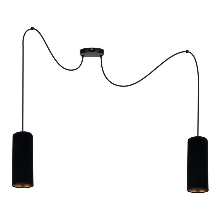 Candeeiro suspenso AVALO 2xE27/60W/230V aranha preto