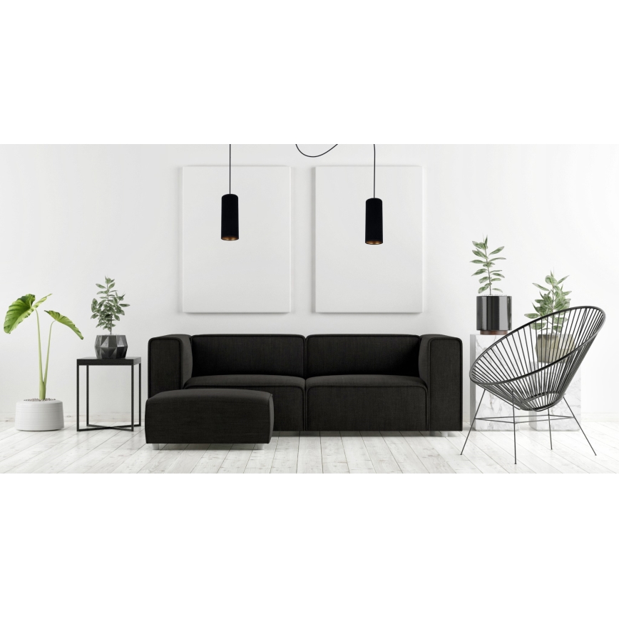 Candeeiro suspenso AVALO 2xE27/60W/230V aranha preto