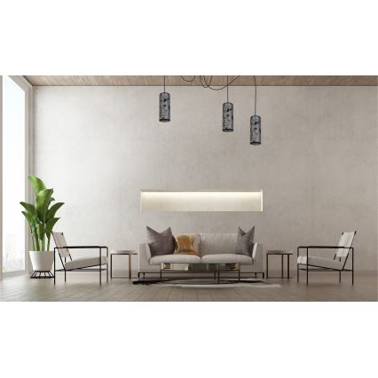 Candeeiro suspenso AVALO 3xE27/60W/230V aranha cinzento/preto