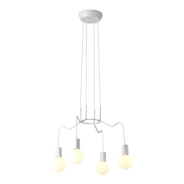 Candeeiro suspenso BASSO 4xE27/40W/230V branco