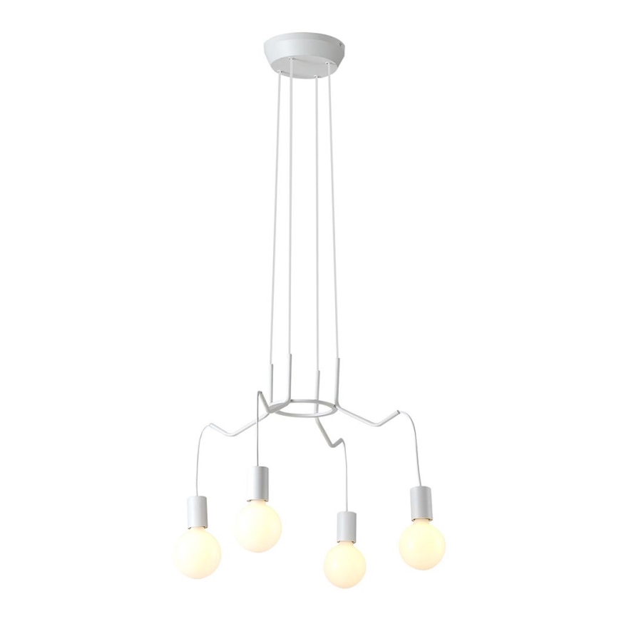 Candeeiro suspenso BASSO 4xE27/40W/230V branco