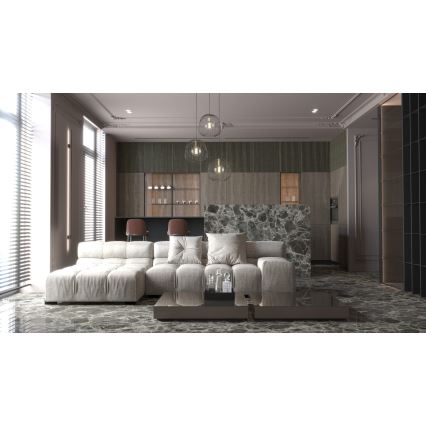 Candeeiro suspenso BELL 3xG9/12W/230V preto/dourado