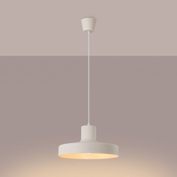 Candeeiro suspenso BILO 1xE27/15W/230V diâmetro 35 cm creme