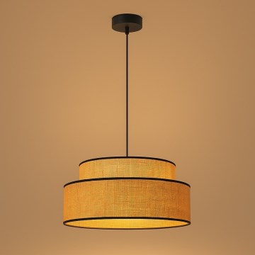 Candeeiro suspenso BOHO 1xE27/60W/230V diâmetro 40 cm bege