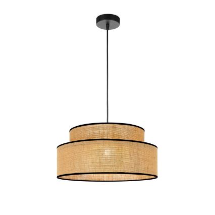 Candeeiro suspenso BOHO 1xE27/60W/230V diâmetro 40 cm bege