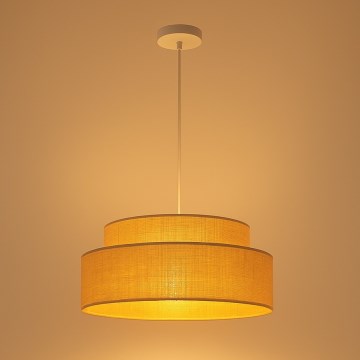 Candeeiro suspenso BOHO 1xE27/60W/230V diâmetro 40 cm bege