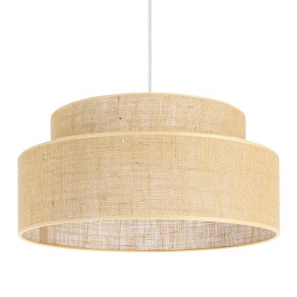 Candeeiro suspenso BOHO 1xE27/60W/230V diâmetro 40 cm bege