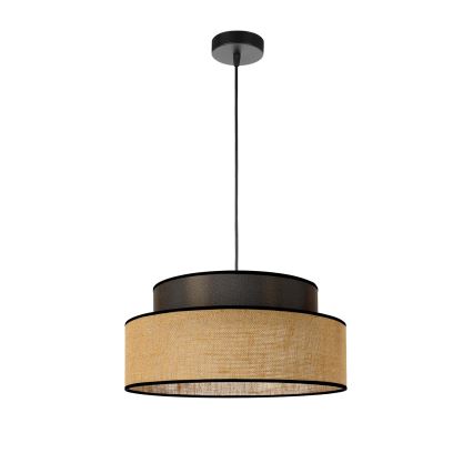 Candeeiro suspenso BOHO 1xE27/60W/230V diâmetro 40 cm castanho/bege