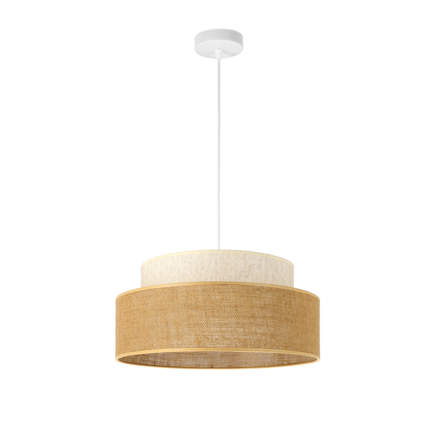 Candeeiro suspenso BOHO 1xE27/60W/230V diâmetro 40 cm creme/bege