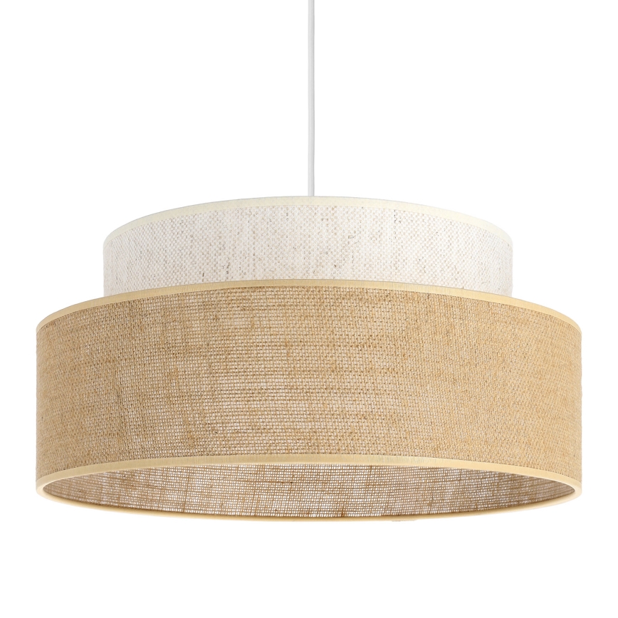 Candeeiro suspenso BOHO 1xE27/60W/230V diâmetro 40 cm creme/bege
