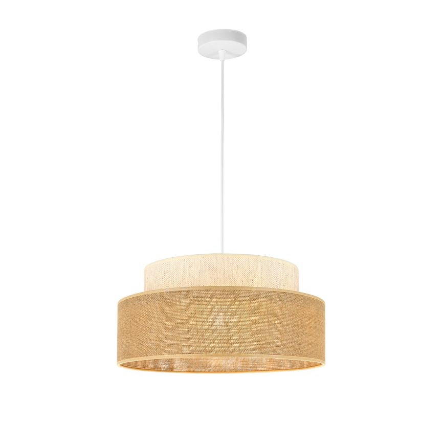 Candeeiro suspenso BOHO 1xE27/60W/230V diâmetro 40 cm creme/bege