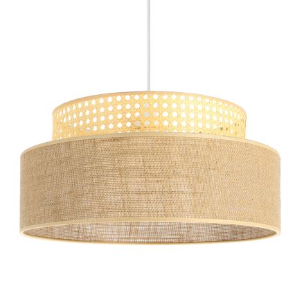 Candeeiro suspenso BOHO 1xE27/60W/230V diâmetro 40 cm vime