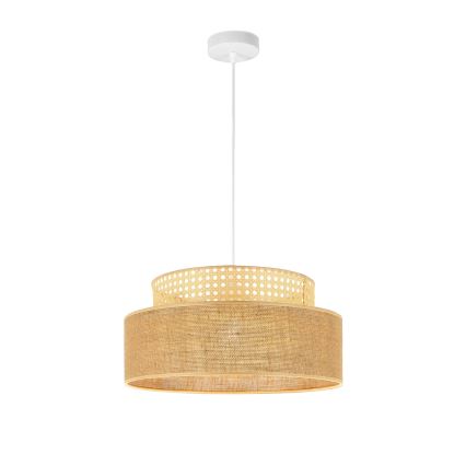Candeeiro suspenso BOHO 1xE27/60W/230V diâmetro 40 cm vime
