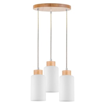 Candeeiro suspenso BOSCO 3xE27/60W/230V Bétula
