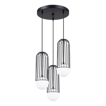 Candeeiro suspenso BRINA 3xG9/8W/230V preto