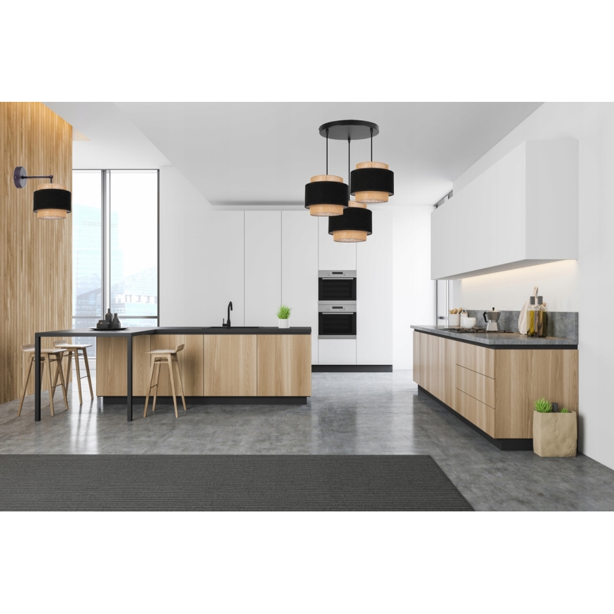 Candeeiro de teto suspenso com cabo 3xE27/60W/230V bege