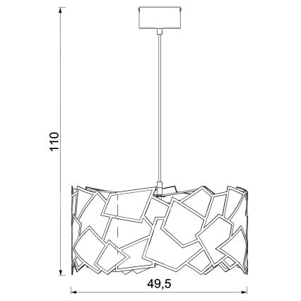 Candeeiro suspenso CAMO 3xE27/15W/230V preto