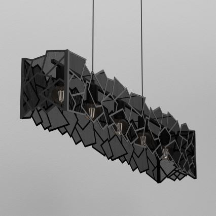 Candeeiro suspenso CAMO 5xE27/15W/230V preto