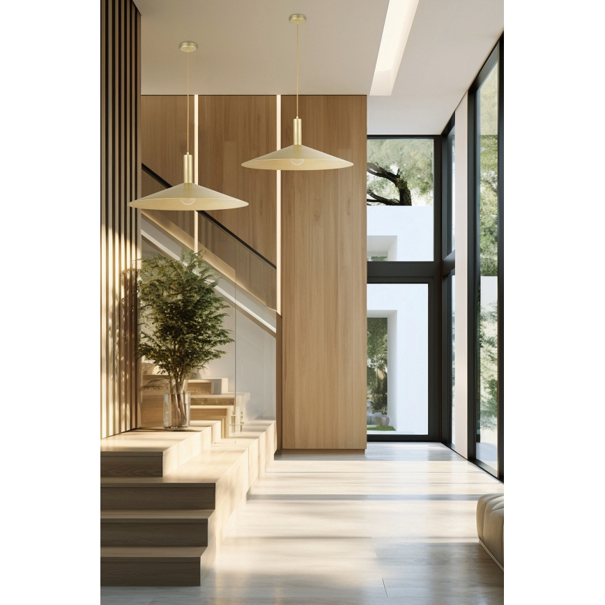 Candeeiro suspenso CAPRI 1xE27/15W/230V diâmetro 50 cm dourado