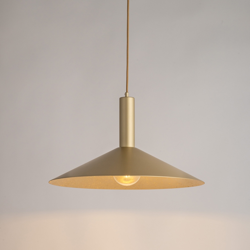 Candeeiro suspenso CAPRI 1xE27/15W/230V diâmetro 50 cm dourado