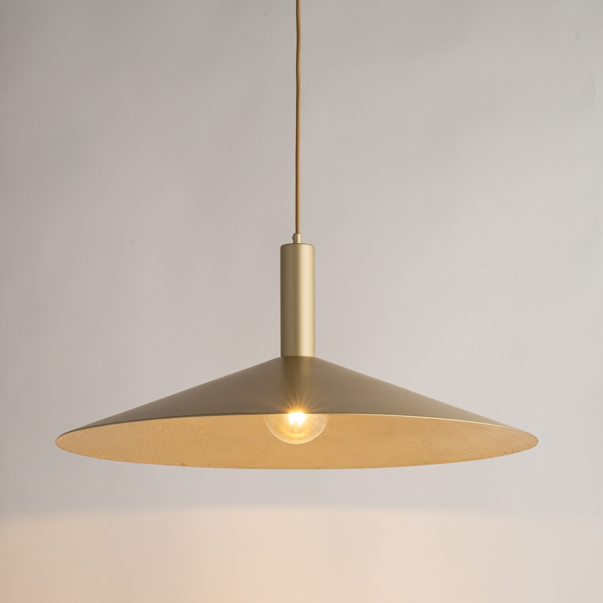 Candeeiro suspenso CAPRI 1xE27/15W/230V diâmetro 70 cm dourado