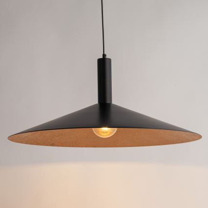 Candeeiro suspenso CAPRI 1xE27/15W/230V diâmetro 70 cm preto/cobre