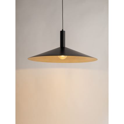 Candeeiro suspenso CAPRI 1xE27/15W/230V diâmetro 70 cm preto/dourado