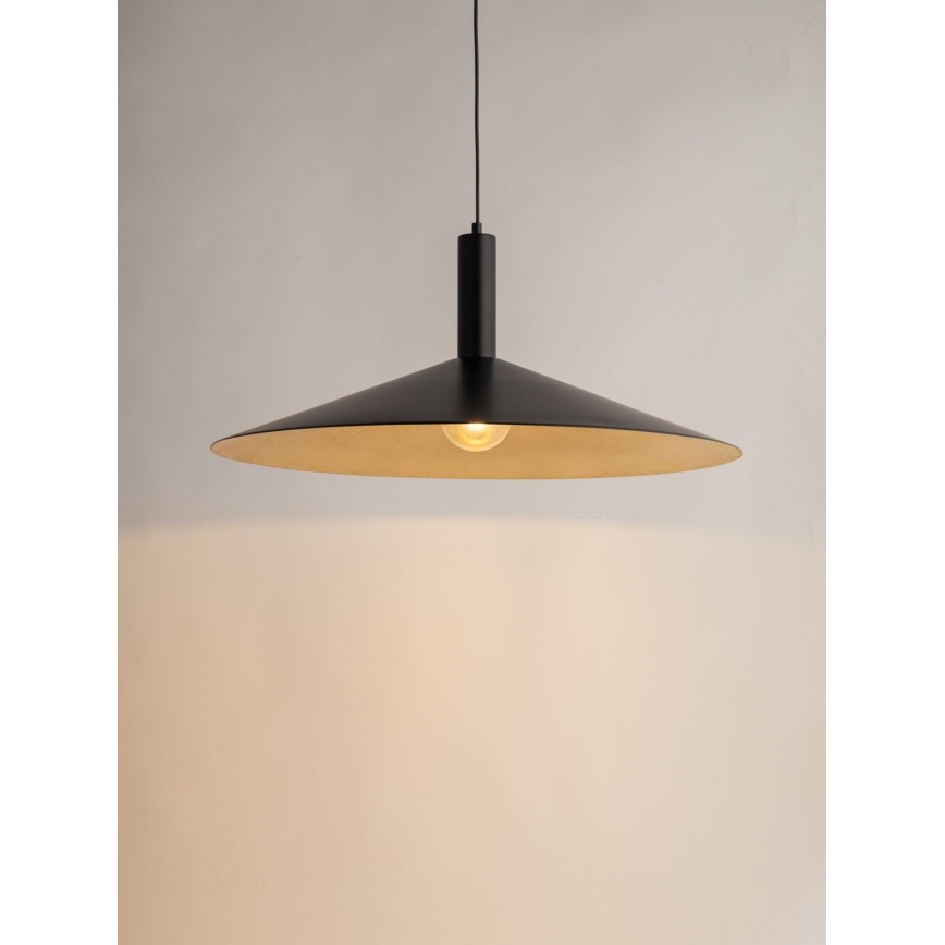 Candeeiro suspenso CAPRI 1xE27/15W/230V diâmetro 70 cm preto/dourado